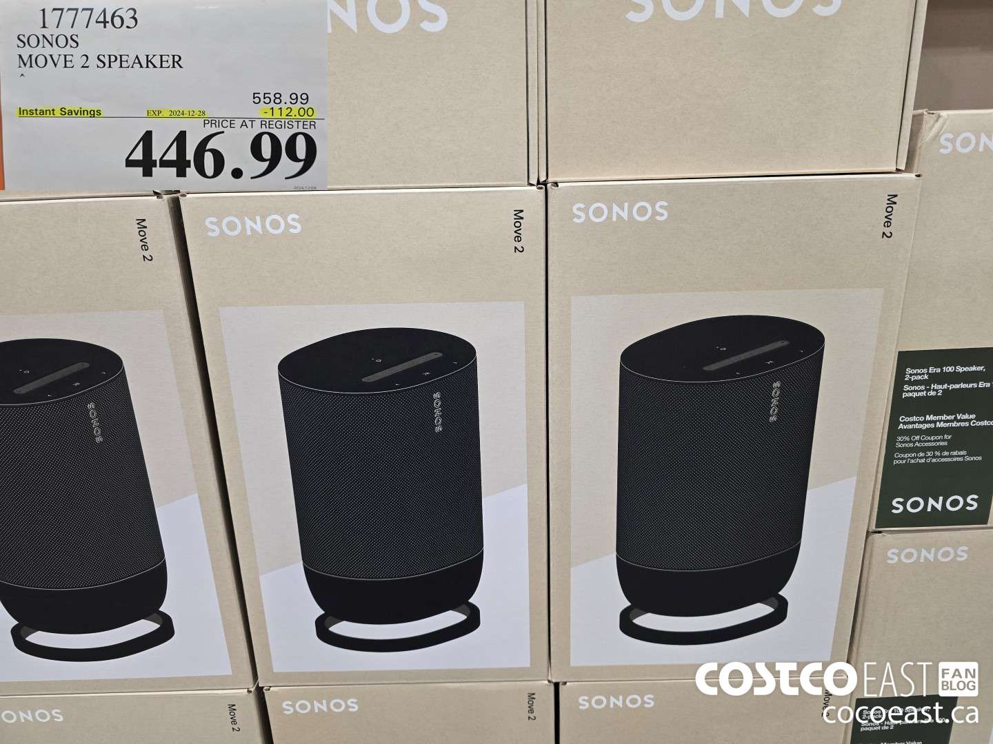 1777463 SONOS MOVE 2 SPEAKER ($112.00 INSTANT SAVINGS EXPIRES ON 2024-12-28) $446.99
