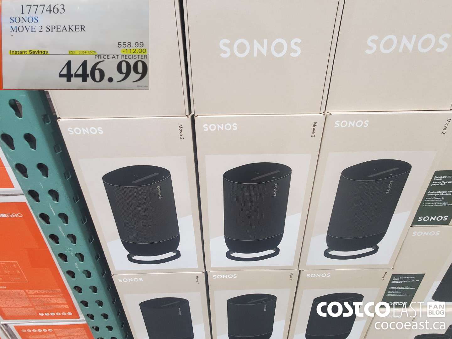 1777463 SONOS MOVE 2 SPEAKER ($112.00 INSTANT SAVINGS EXPIRES ON 2024-12-28) $446.99