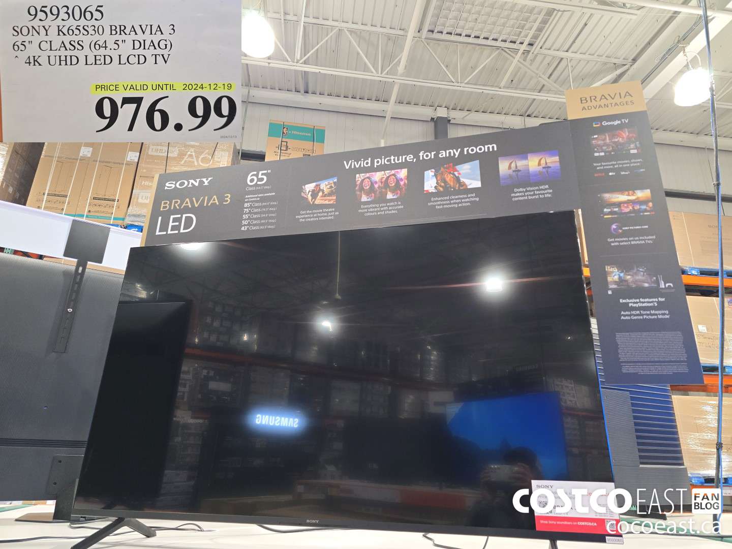 9593065 SONY K65S30 BRAVIA 3 65