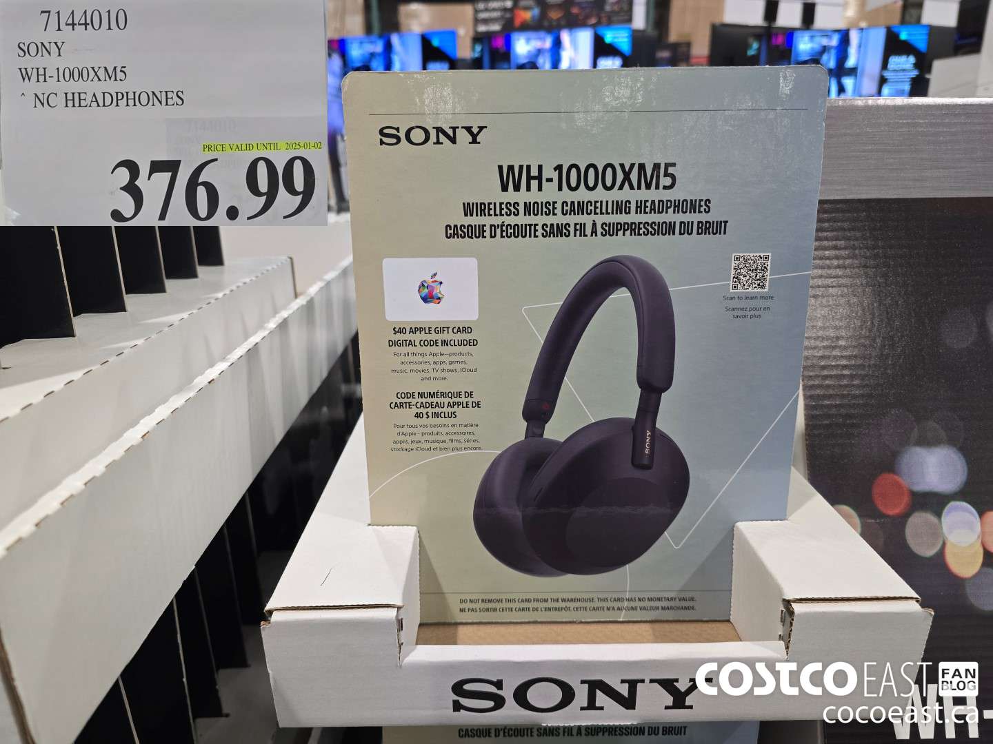 7144010 SONY WH-1000XM5 NC HEADPHONES $376.99