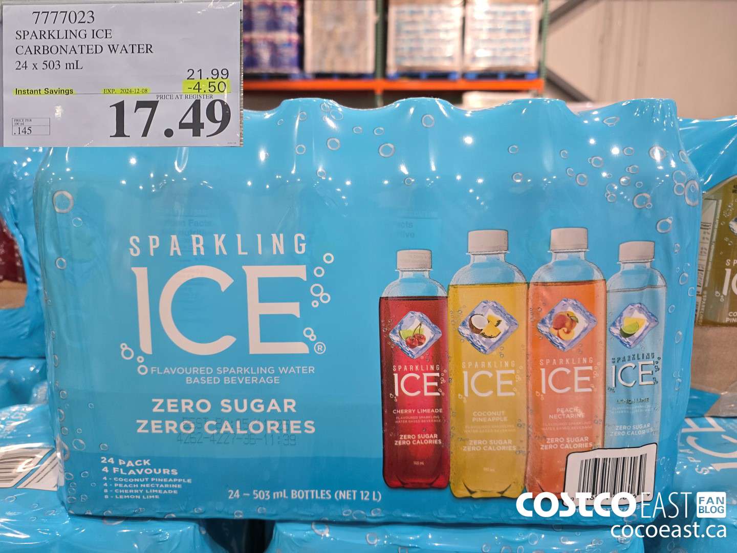 7777023 SPARKLING ICE CARBONATED WATER 24 x 503 mL ($4.50 INSTANT SAVINGS EXPIRES ON 2024-12-08) $17.49