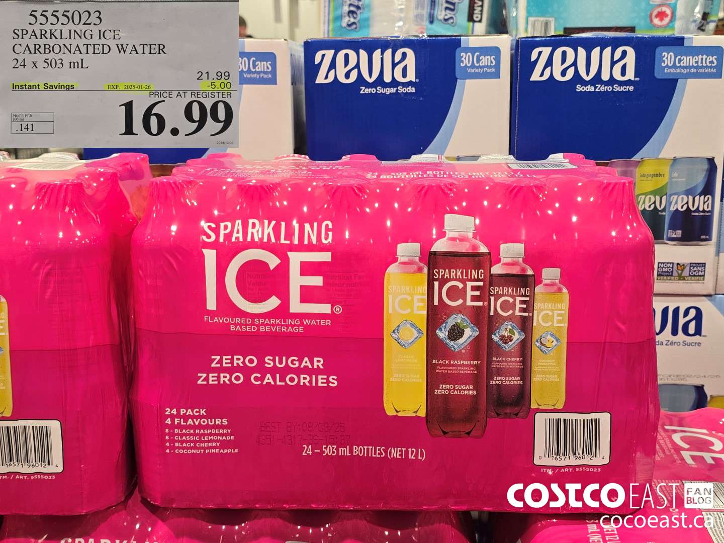 5555023 SPARKLING ICE CARBONATED WATER 24 x 503 mL ($5.00 INSTANT SAVINGS EXPIRES ON 2025-01-26) $16.99