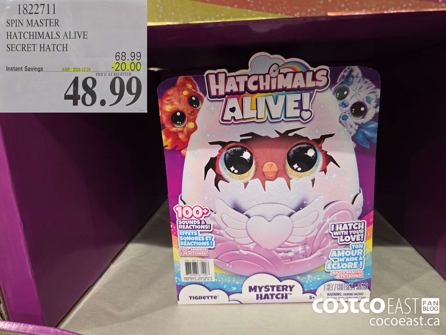 1822711 SPIN MASTER HATCHIMALS ALIVE SECRET HATCH ($20.00 INSTANT SAVINGS EXPIRES ON 2024-12-24) $48.99