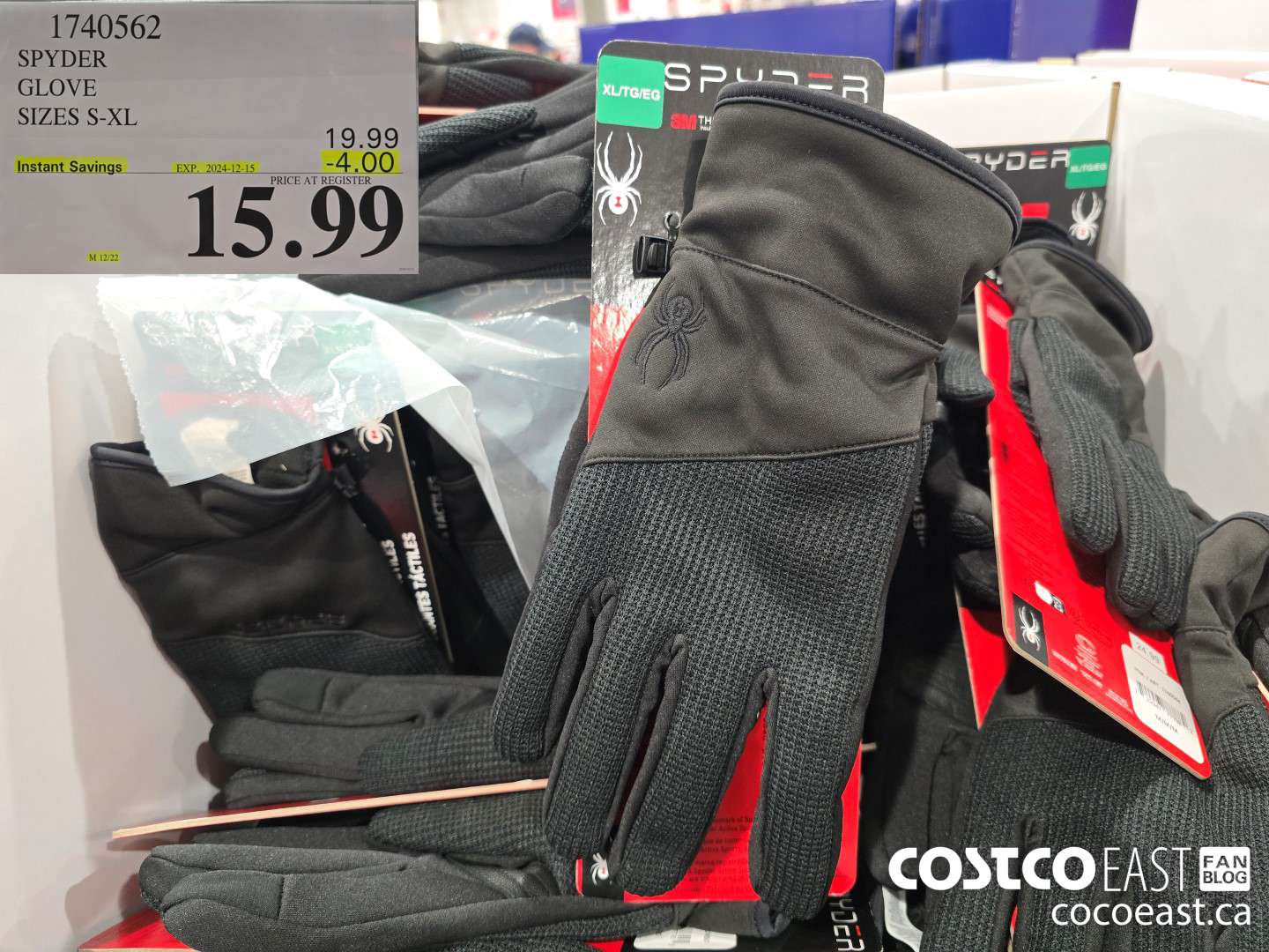 1740562 SPYDER GLOVE SIZES S-XL ($4.00 INSTANT SAVINGS EXPIRES ON 2024-12-15) $15.99