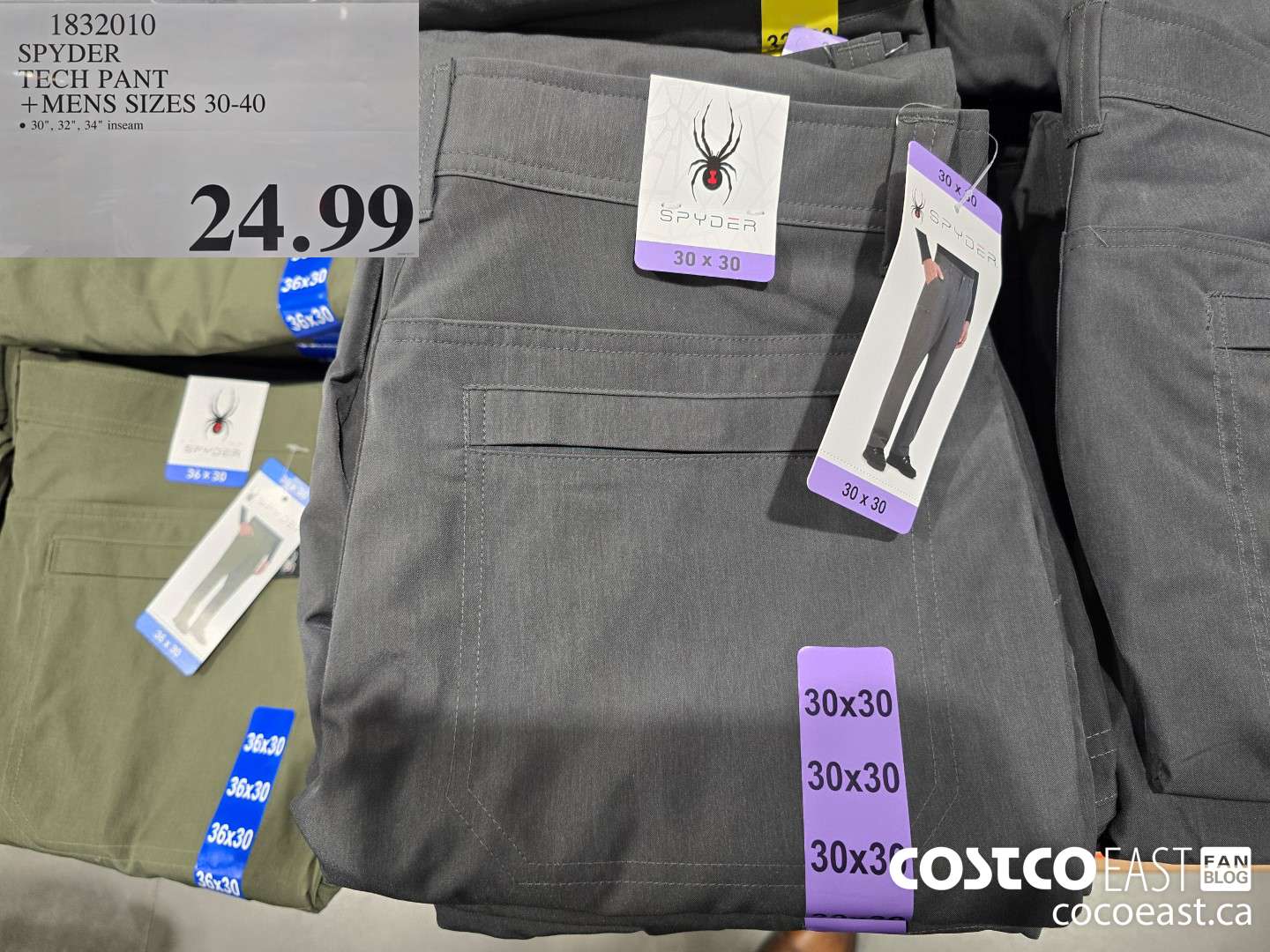 1832010 SPYDER TECH PANT +MENS SIZES 30-40 $24.99