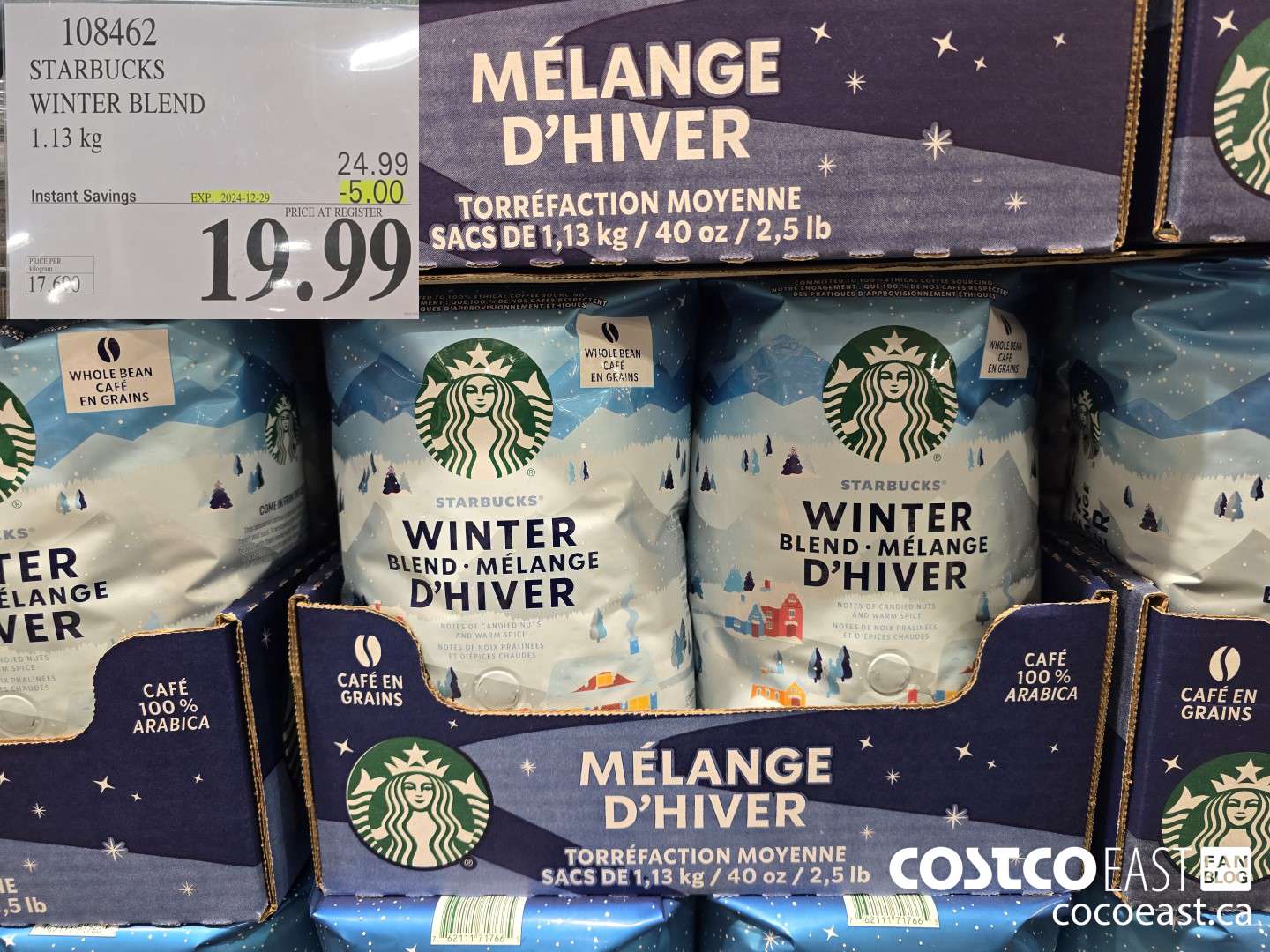 108462 STARBUCKS WINTER BLEND 1.13 KG ($5.00 INSTANT SAVINGS EXPIRES ON 2024-12-29) $19.99