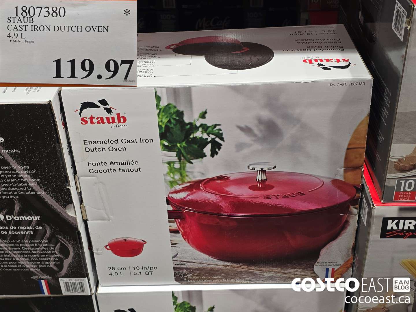 1807380 STAUB CAST IRON DUTCH OVEN 4.9 L $119.97