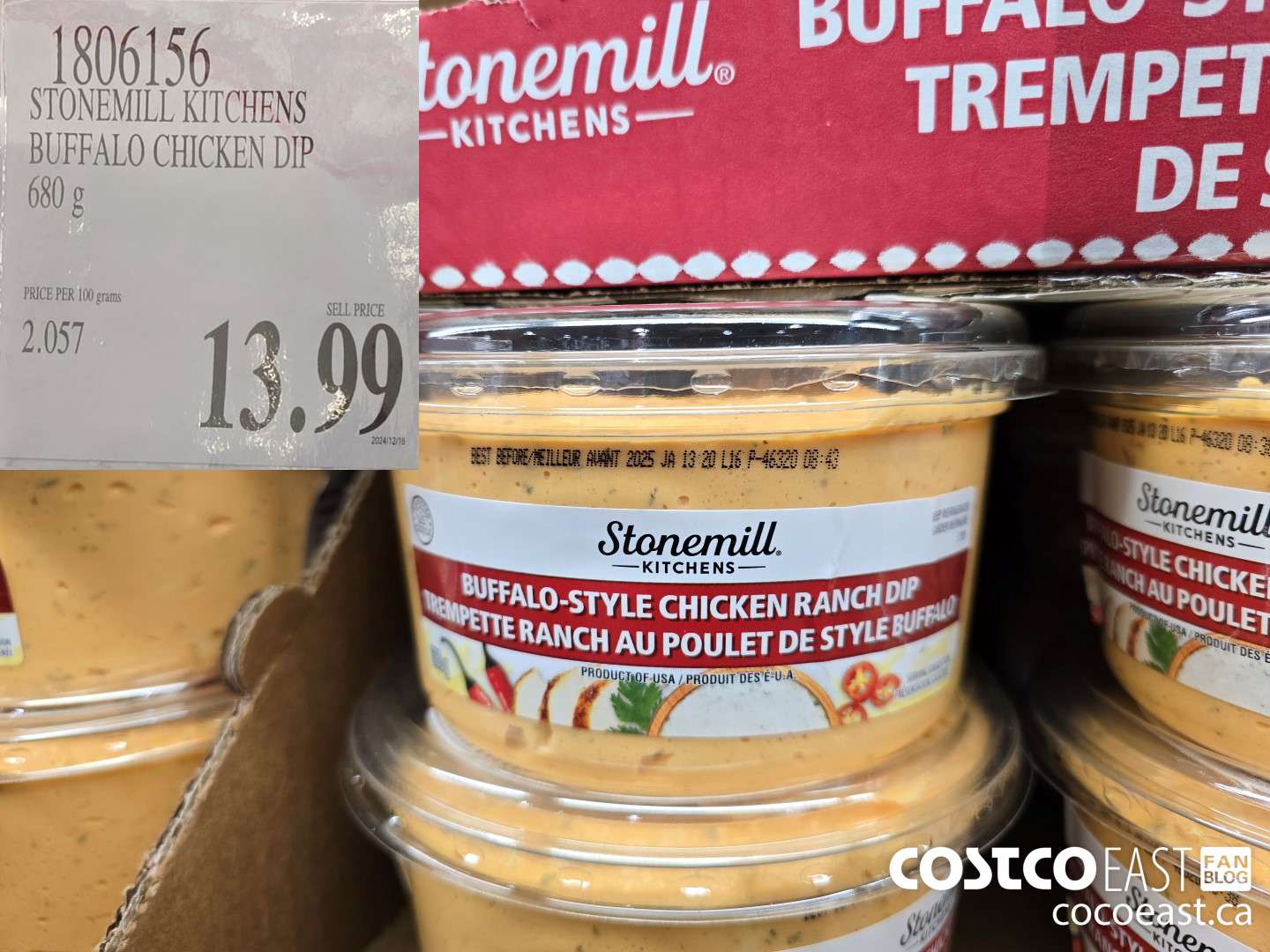 1806156 STONEMILL KITCHENS BUFFALO CHICKEN DIP 680 G $13.99