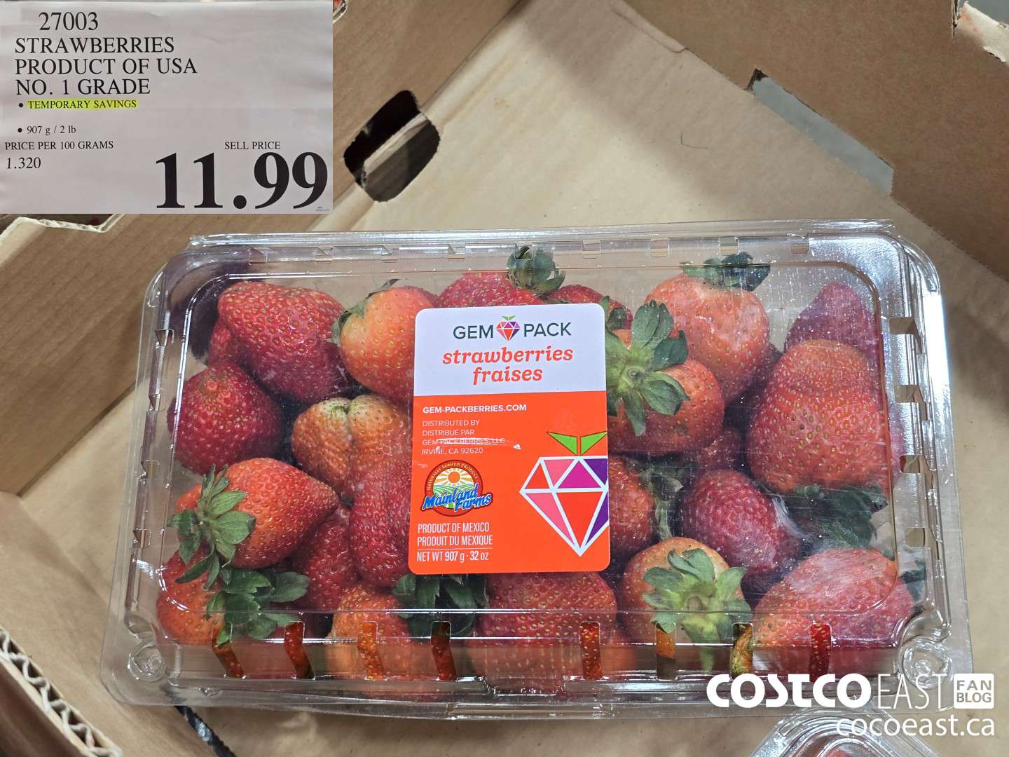 27003 STRAWBERRIES PRODUCT OF USA NO. 1 GRADE $11.99