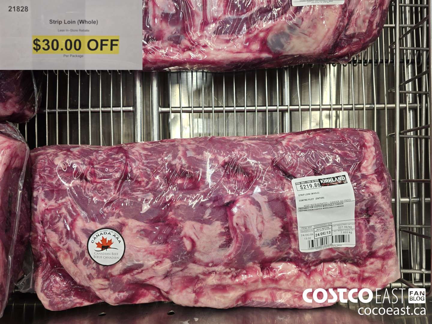 21828 STRIP LOIN (WHOLE) ($30.00 INSTANT SAVINGS)