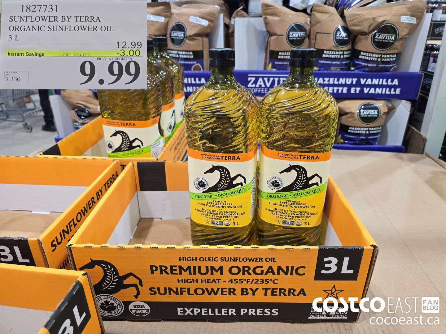 1827731 SUNFLOWER BY TERRA ORGANIC SUNFLOWER OIL 3 L ($3.00 INSTANT SAVINGS EXPIRES ON 2024-12-29) $9.99