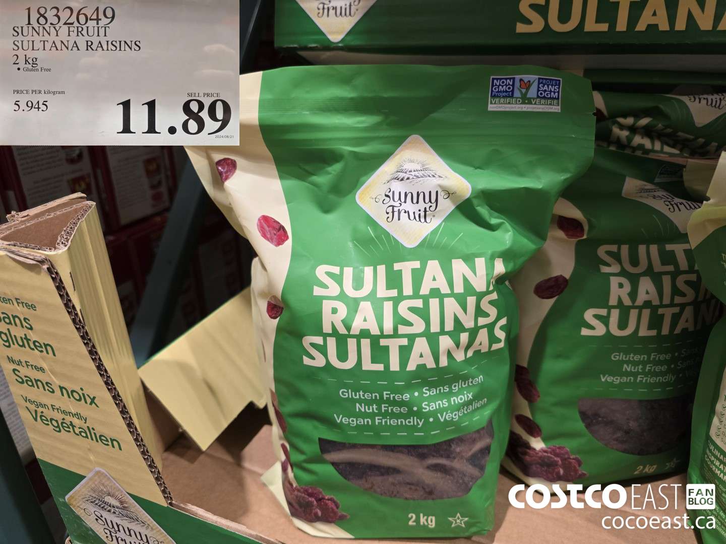 1832649 SUNNY FRUIT SULTANA RAISINS 2 kg $11.89