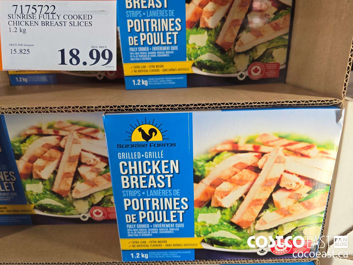 7175722 SUNRISE FULLY COOKED CHICKEN BREAST SLICES 1.2 kg $18.99