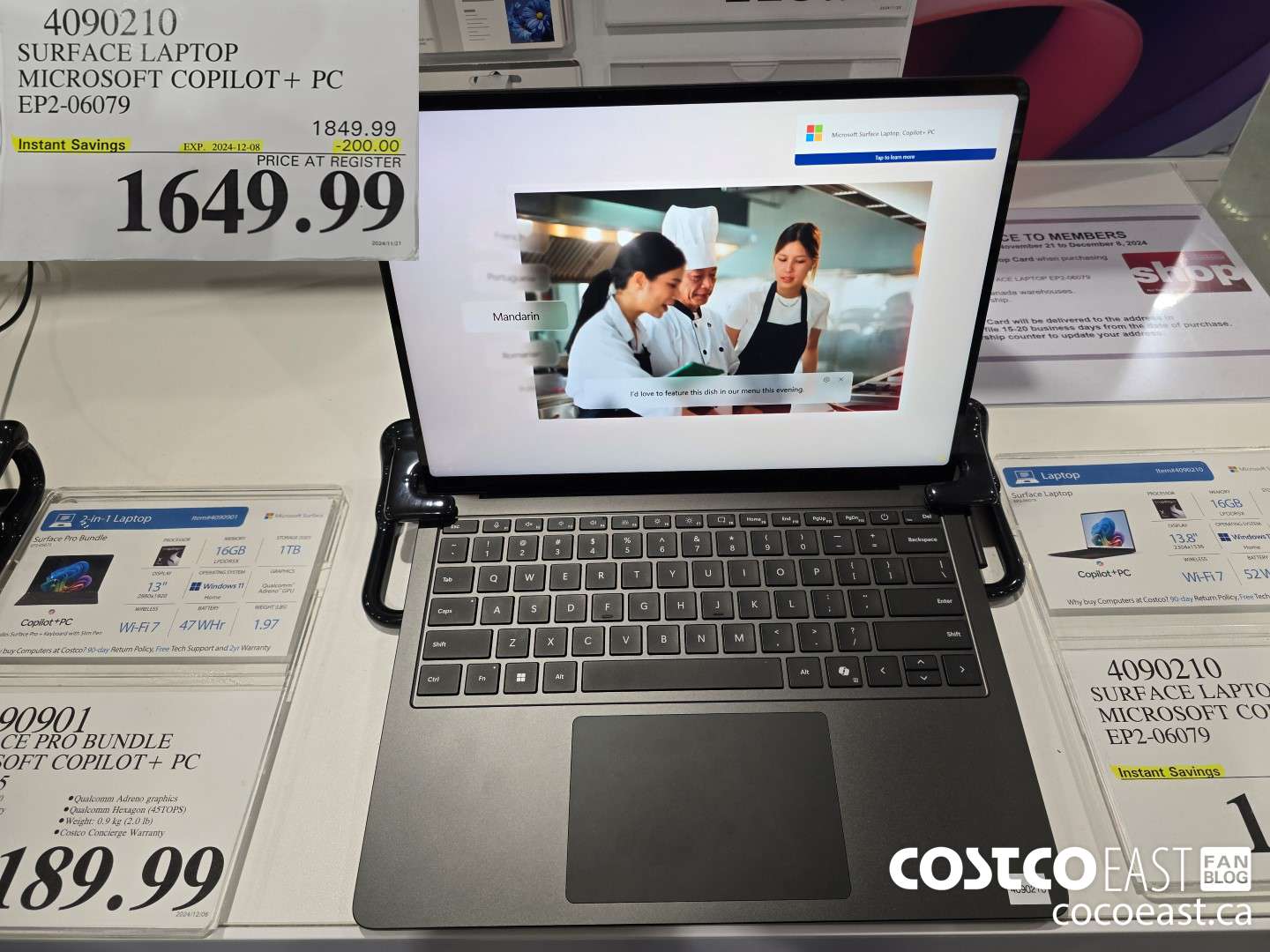 4090210 SURFACE LAPTOP MICROSOFT COPILOT + PC EP2-06079 ($200.00 INSTANT SAVINGS EXPIRES ON 2024-12-08) $1649.99