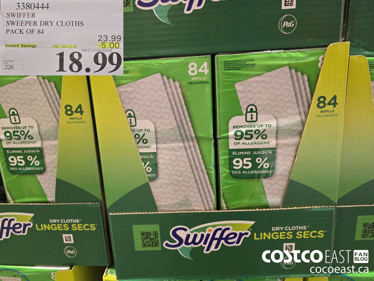 3380444 SWIFFER SWEEPER DRY CLOTHS PACK OF 84 ($5.00 INSTANT SAVINGS EXPIRES ON 2024-12-08) $18.99