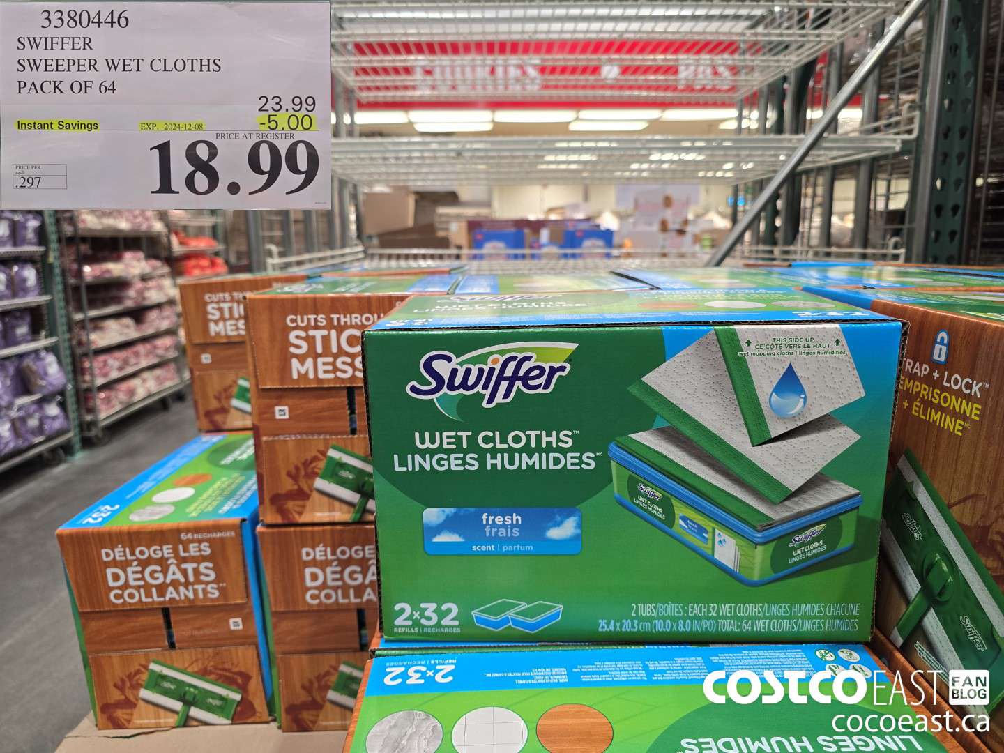 3380446 SWIFFER SWEEPER WET REFILLS PACK OF 64 ($5.00 INSTANT SAVINGS EXPIRES ON 2024-12-08) $18.99