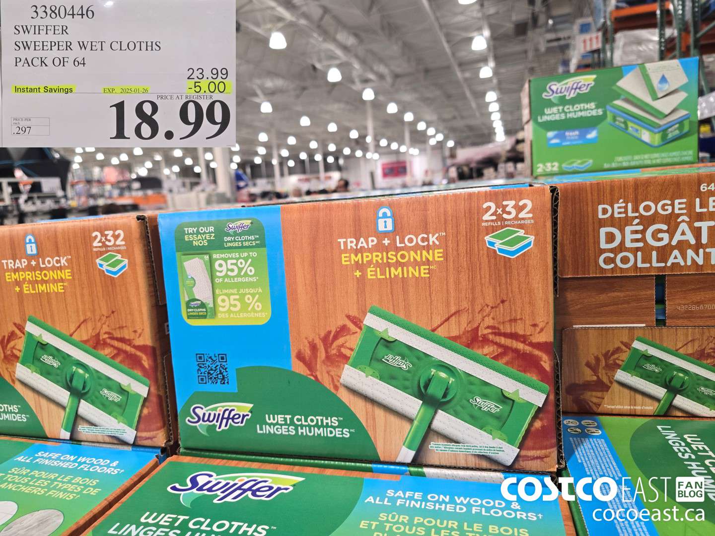 3380446 SWIFFER SWEEPER WET REFILLS PACK OF 64 ($5.00 INSTANT SAVINGS EXPIRES ON 2025-01-26) $18.99