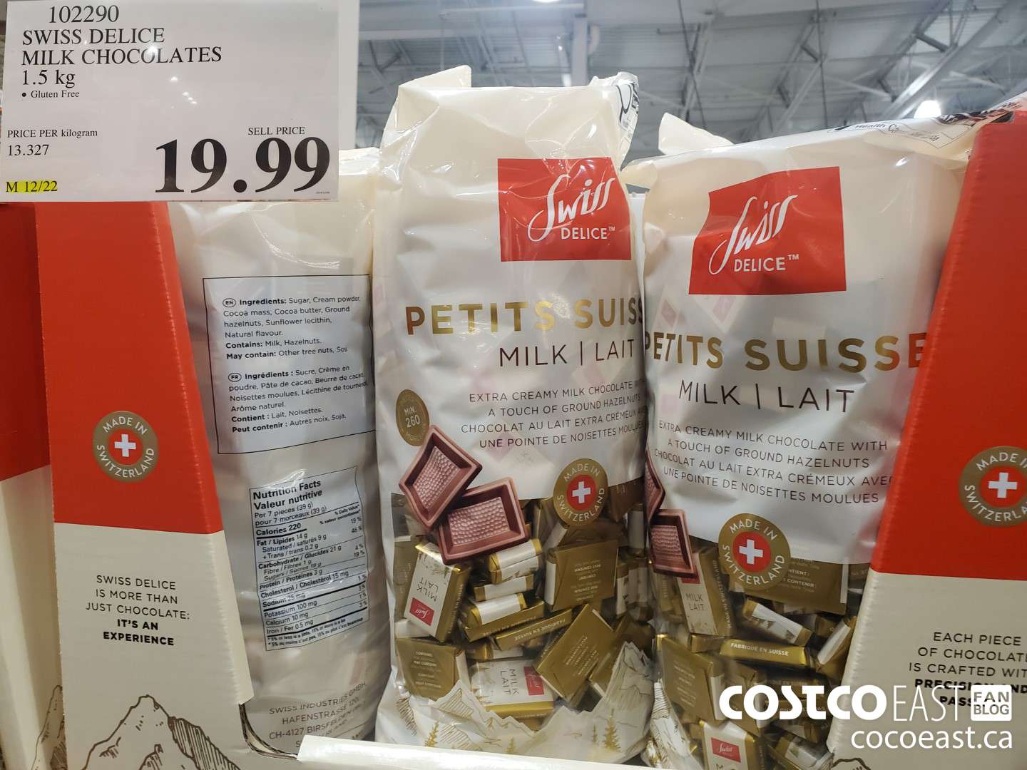 102290 SWISS DELICE MILK CHOCOLATES 1.5 KG $19.99