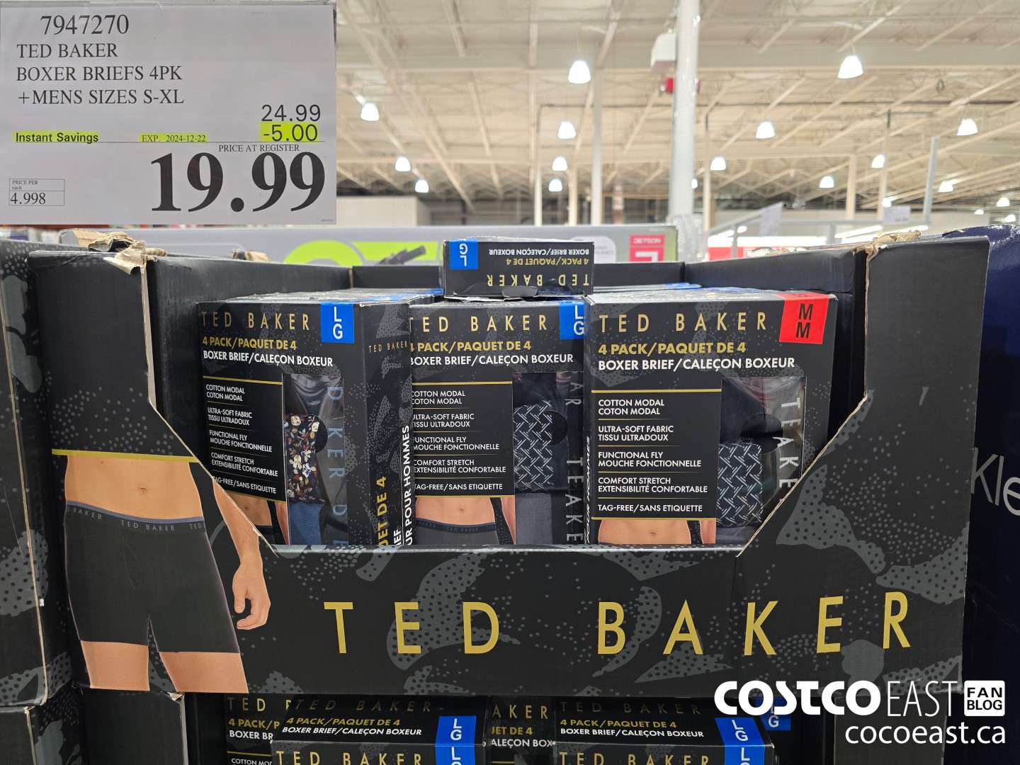 7947270 TED BAKER BOXER BRIEFS 4PK + MENS SIZES S-XL ($5.00 INSTANT SAVINGS EXPIRES ON 2024-12-22) $19.99