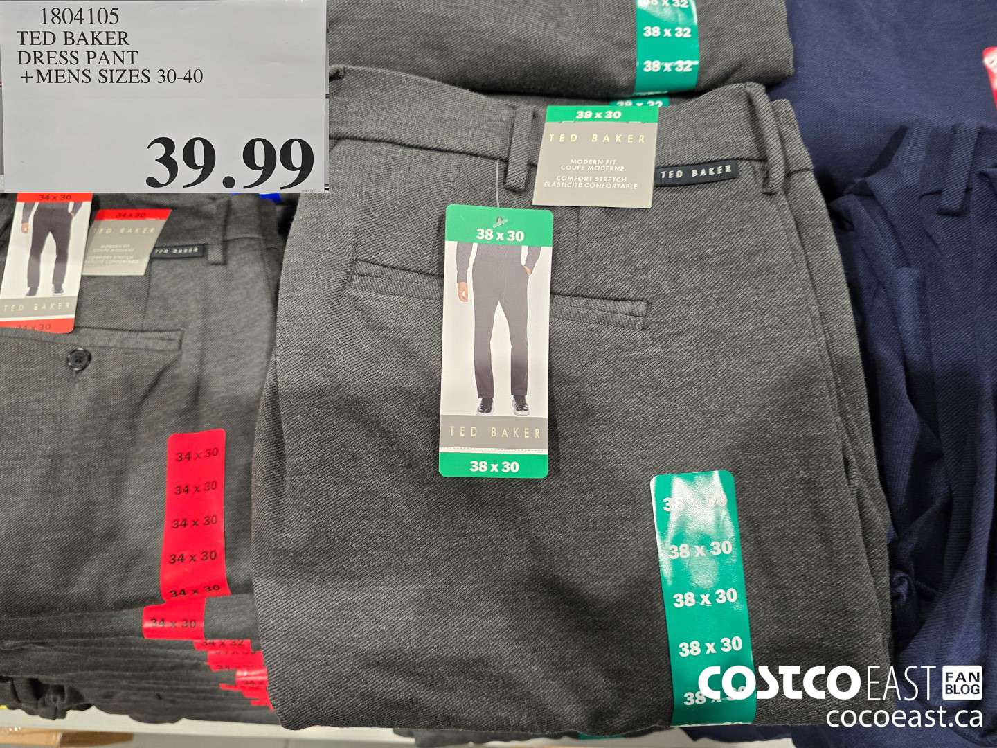 1804105 TED BAKER DRESS PANT +MENS SIZES 30-40 $39.99