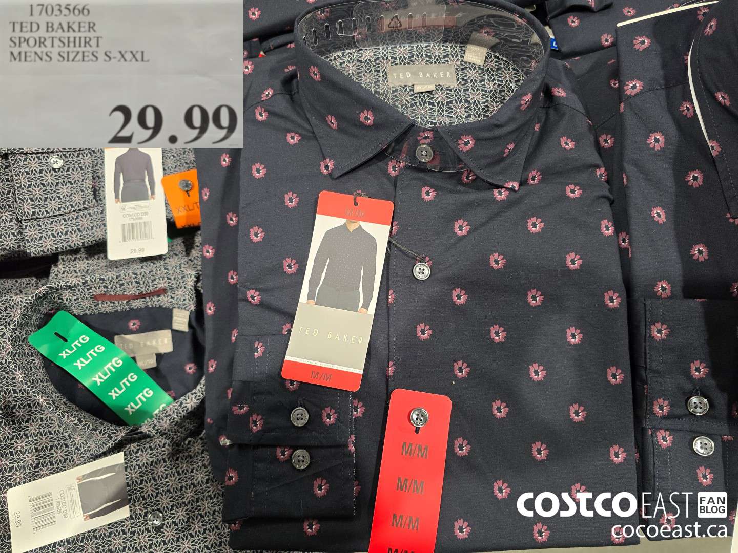 1703566 TED BAKER SPORTSHIRT MENS SIZES S-XXL $29.99