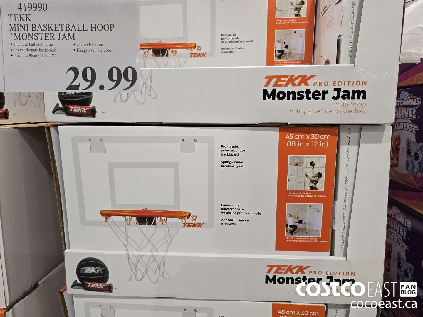 419990 TEKK MINI BASKETBALL HOOP MONSTER JAM $29.99