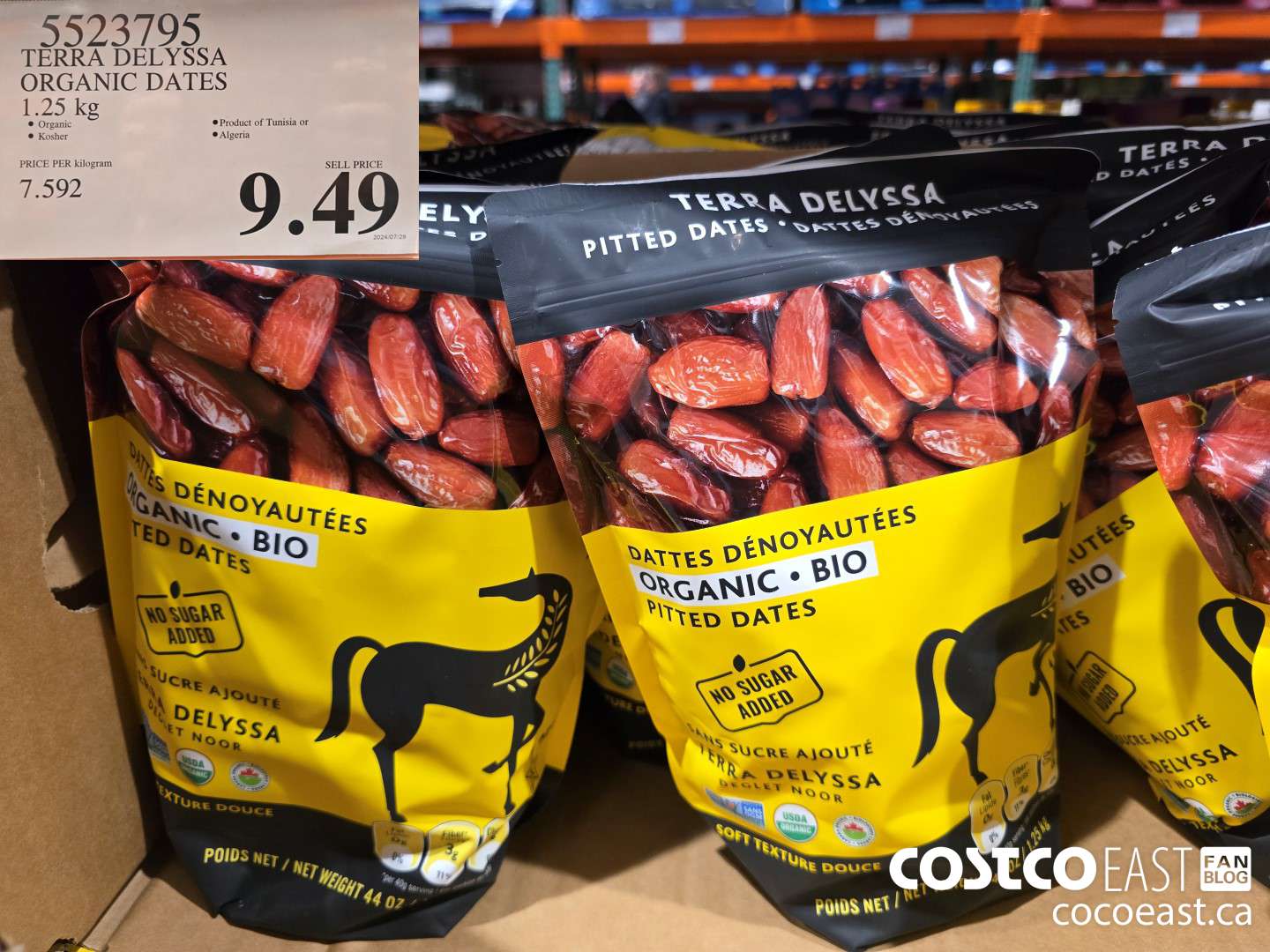 5523795 TERRA DELYSSA ORGANIC DATES 1.25 KG $9.49