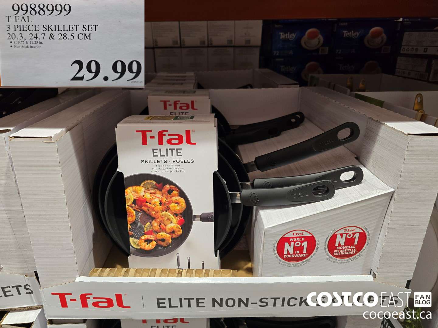 9988999 T-FAL 3 PIECE SKILLET SET 20.3, 24.7, & 28.5 CM $29.99