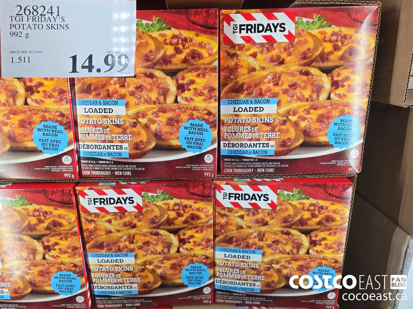 268241 TGI FRIDAY'S POTATO SKINS 992 G $14.99