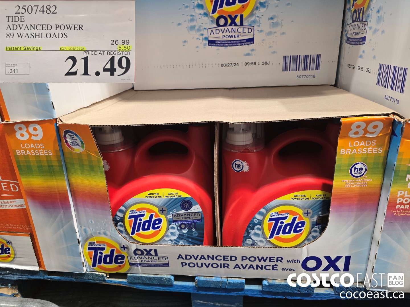 2507482 TIDE ADVANCED POWER 89 WASHLOADS  ($5.50 INSTANT SAVINGS EXPIRES ON 2025-01-26) $21.49