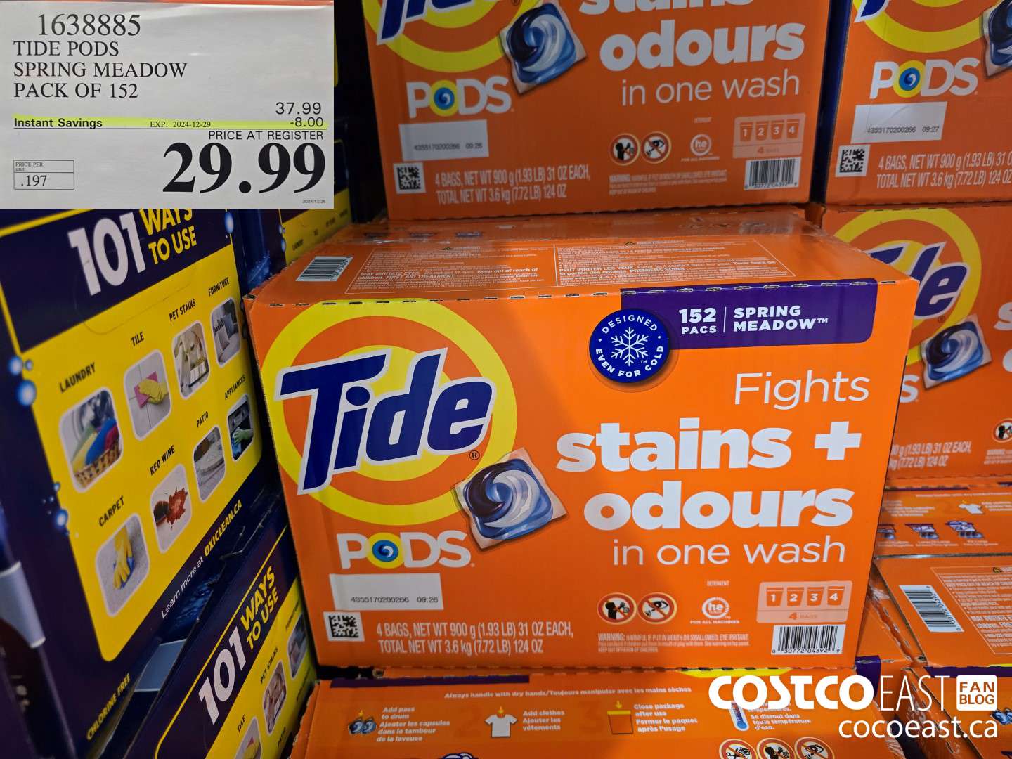 1638885 TIDE PODS SPRING MEADOW PACK OF 152 ($8.00 INSTANT SAVINGS EXPIRES ON 2024-12-29) $29.99