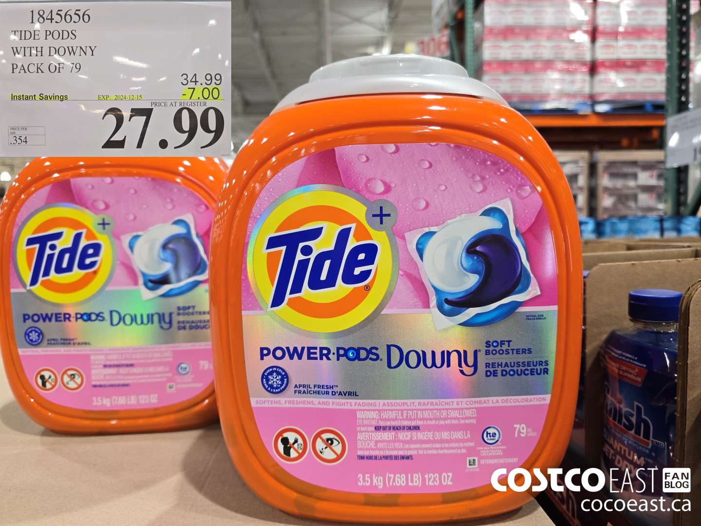 1845656 TIDE PODS WITH DOWNY PACK OF 79 ($7.00 INSTANT SAVINGS EXPIRES ON 2024-12-15) $27.99