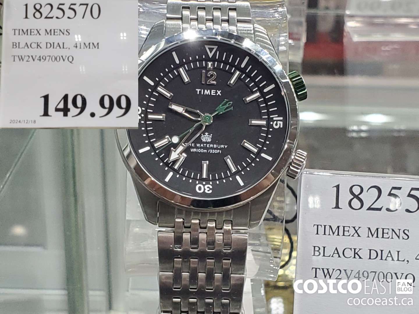 1825570 TIMEX MENS BLACK DIAL, 41MM TW2V49700VQ  $149.99