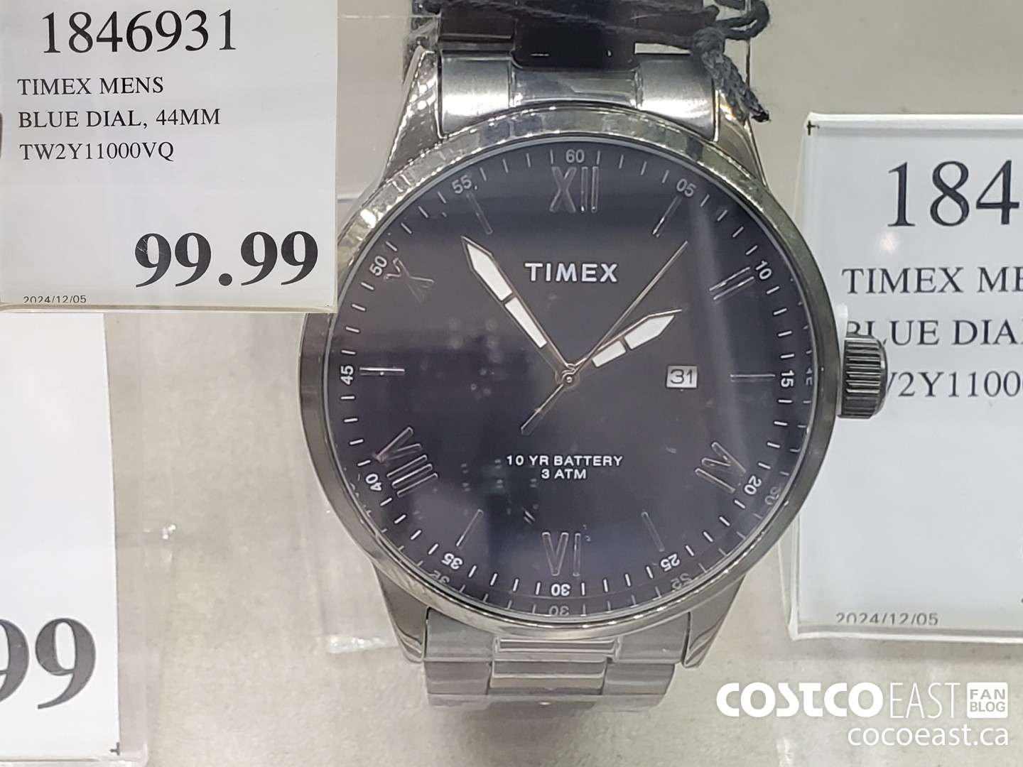 1846931 TIMEX MENS BLUE DIAL, 44MM TW2Y11000VQ  $99.99