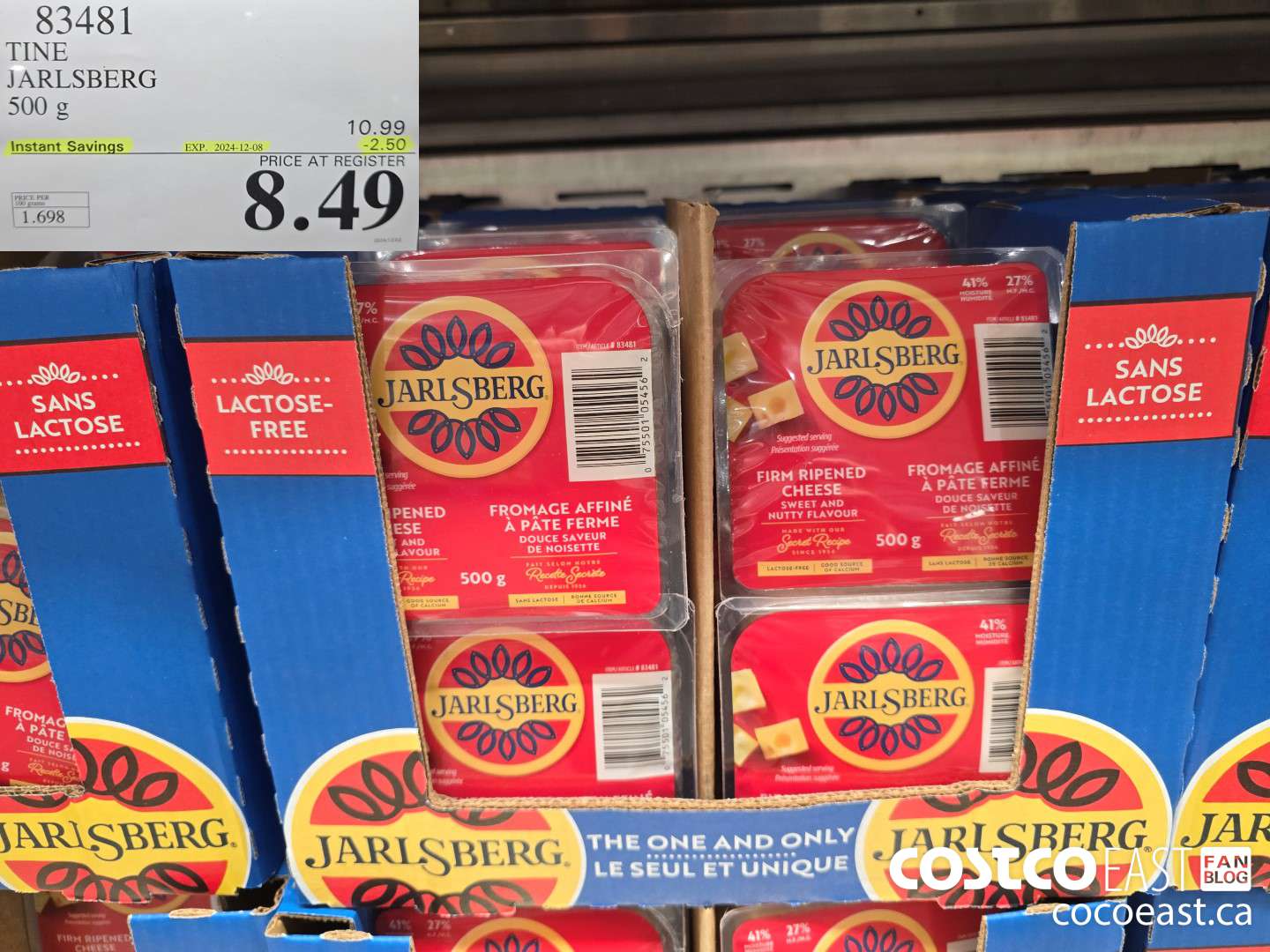 83481 TINE JARLSBERG 500G ($2.50 INSTANT SAVINGS EXPIRES ON 2024-12-08) $8.49