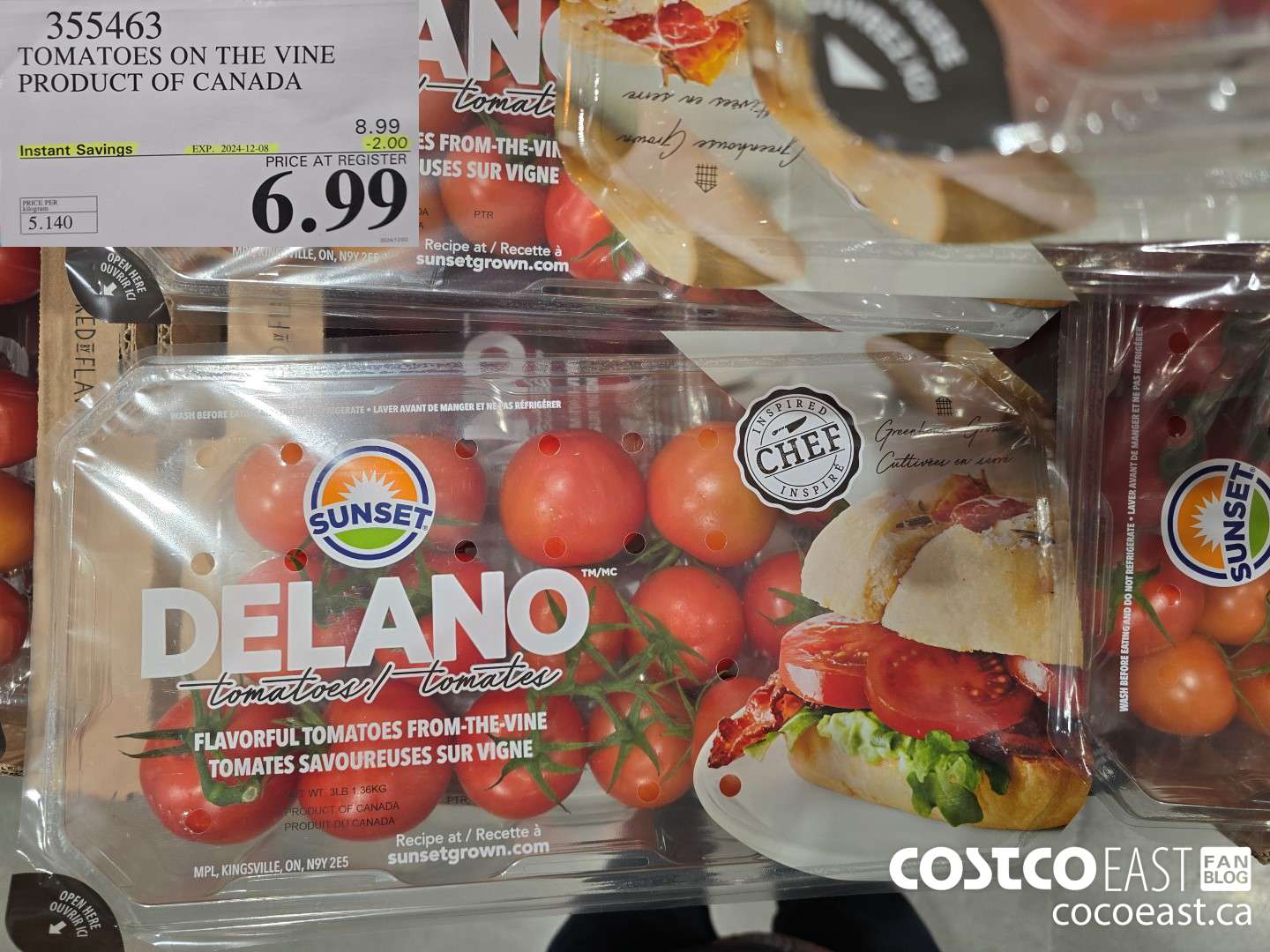 355463 TOMATOES ON THE VINE PRODUCT OF CANADA ($2.00 INSTANT SAVINGS EXPIRES ON 2024-12-08) $6.99