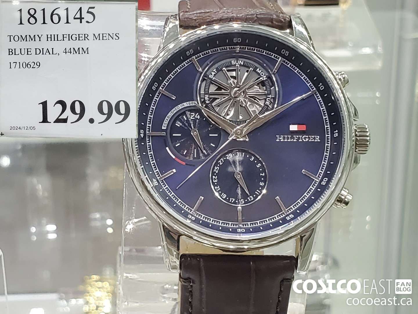 1816145 TOMMY HILFIGER MENS BLUE DIAL, 44MM $129.99