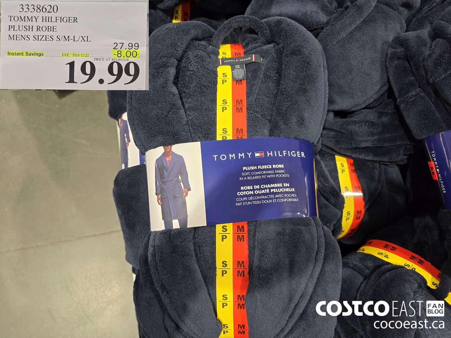 3338620 TOMMY HILFIGER PLUSH ROBE MENS SIZES S/M-L/XL ($8.00 INSTANT SAVINGS EXPIRES ON 2024-12-22) $19.99