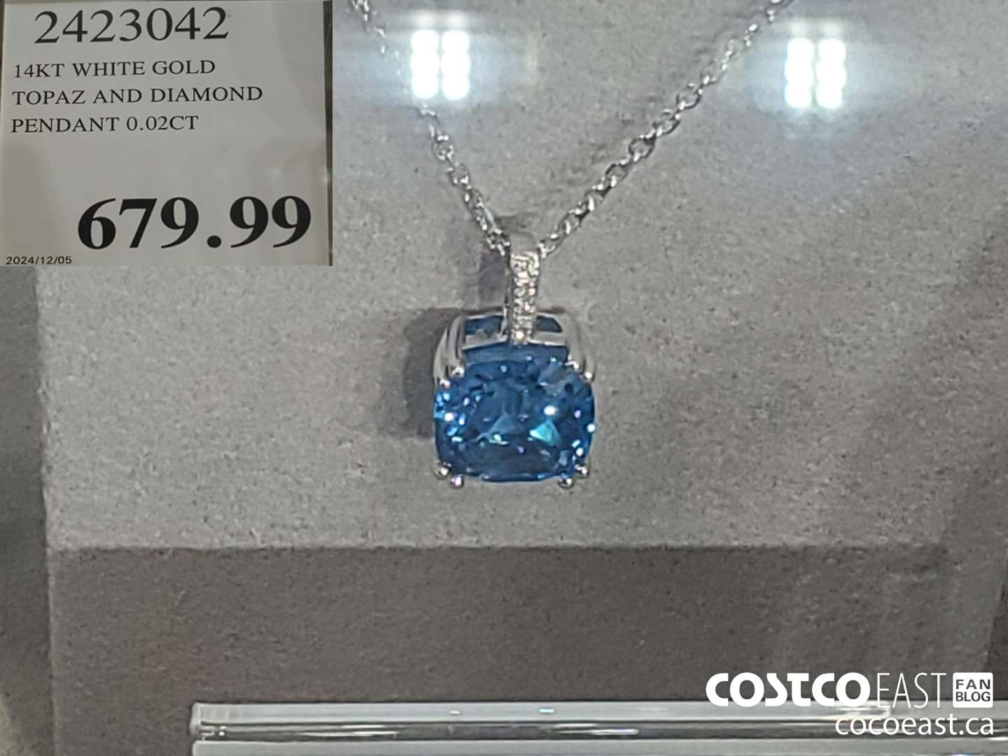 2423042 TOPAZ AND DIAMOND PENDANT 0.02CT $679.99