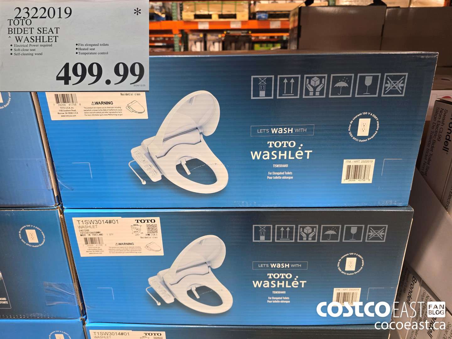 2322019 TOTO WASHLET BIDET SEAT $499.99