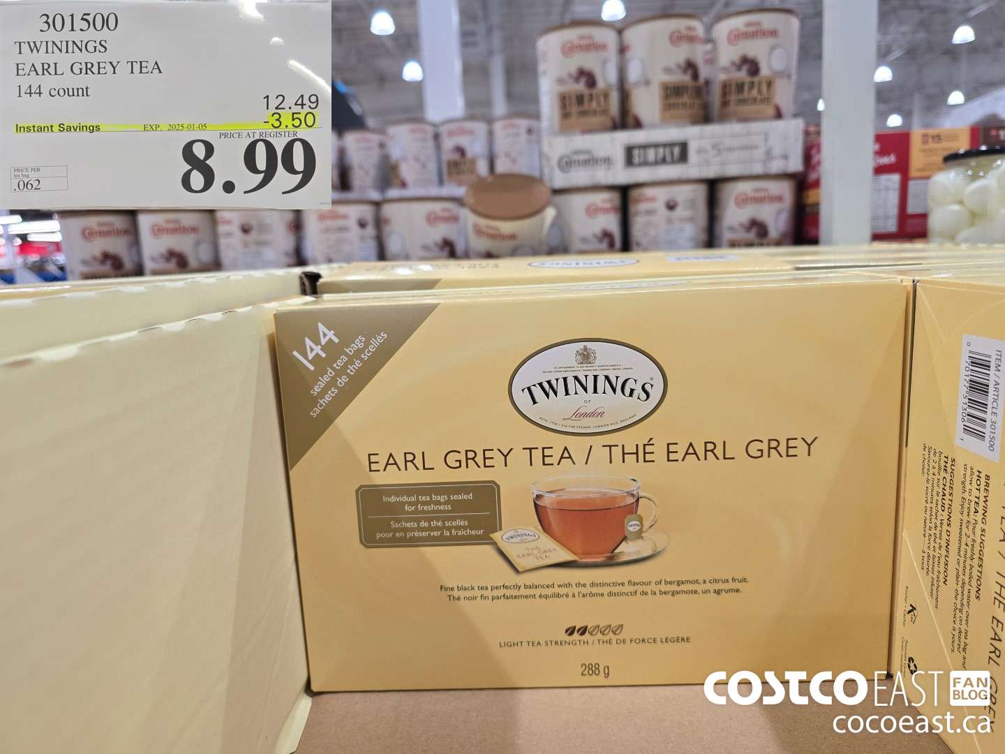301500 TWININGS EARL GREY TEA 144 count ($3.50 INSTANT SAVINGS EXPIRES ON 2025-01-05) $8.99