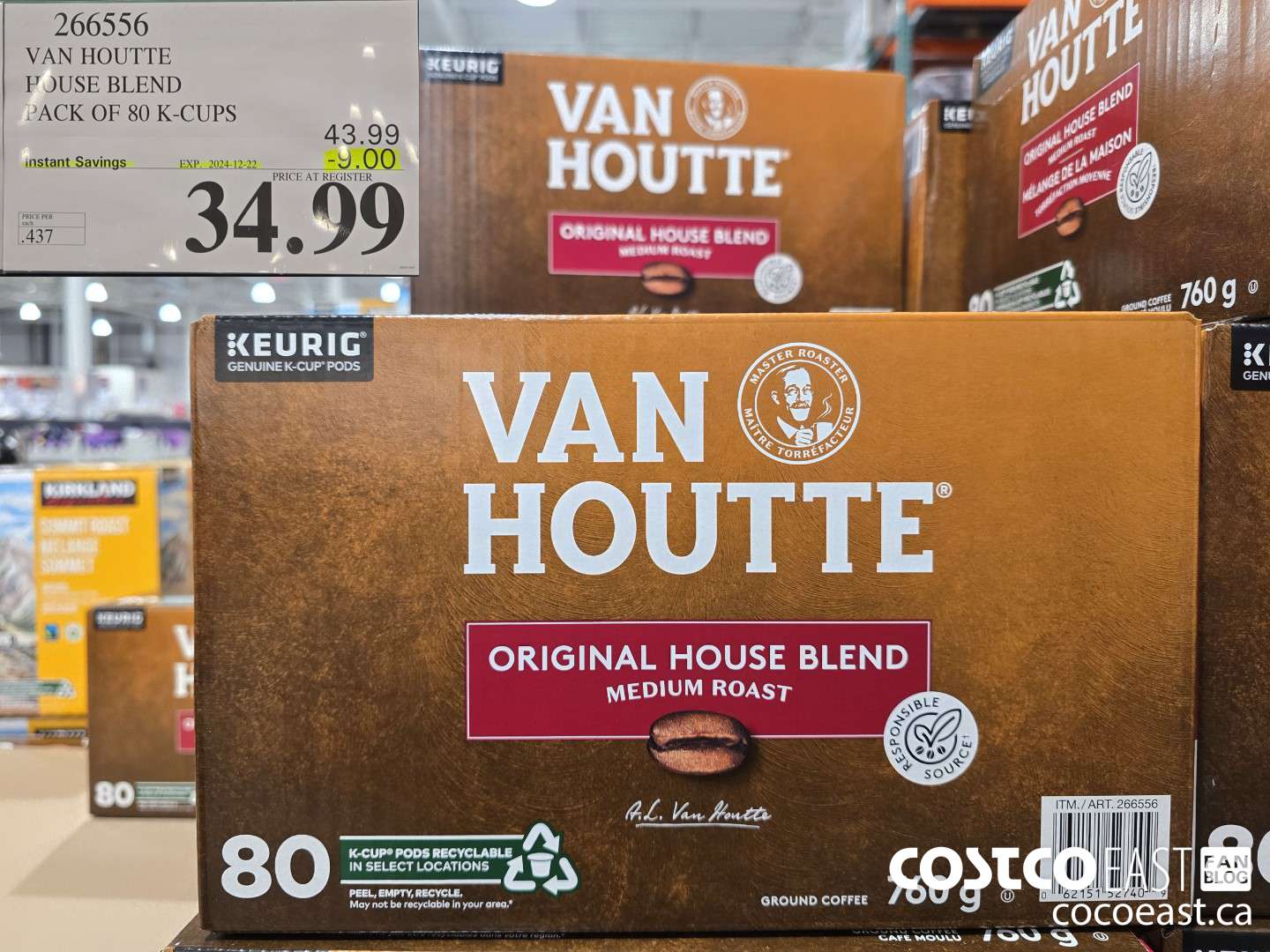 266556 VAN HOUTTE HOUSE BLEND PACK OF 80 K-CUPS ($9.00 INSTANT SAVINGS EXPIRES ON 2024-12-22) $34.99