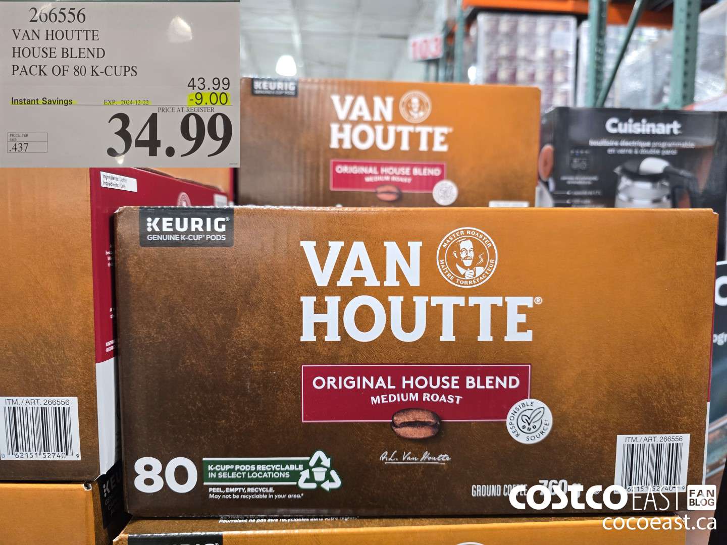266556 VAN HOUTTE HOUSE BLEND PACK OF 80 K-CUPS ($9.00 INSTANT SAVINGS EXPIRES ON 2024-12-22) $34.99