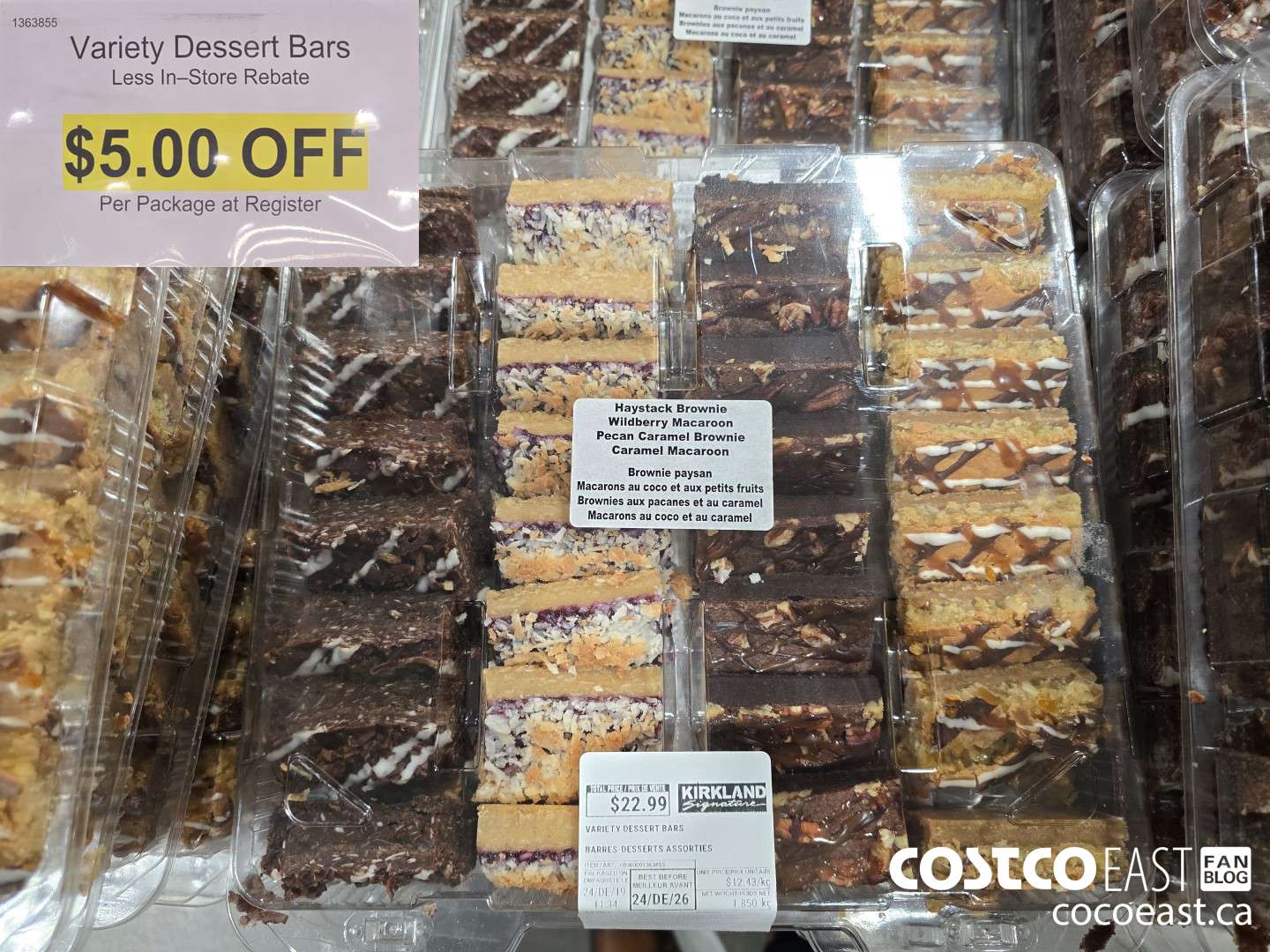 1363855 VARIETY DESSERT BARS ($5.00 INSTANT SAVINGS)