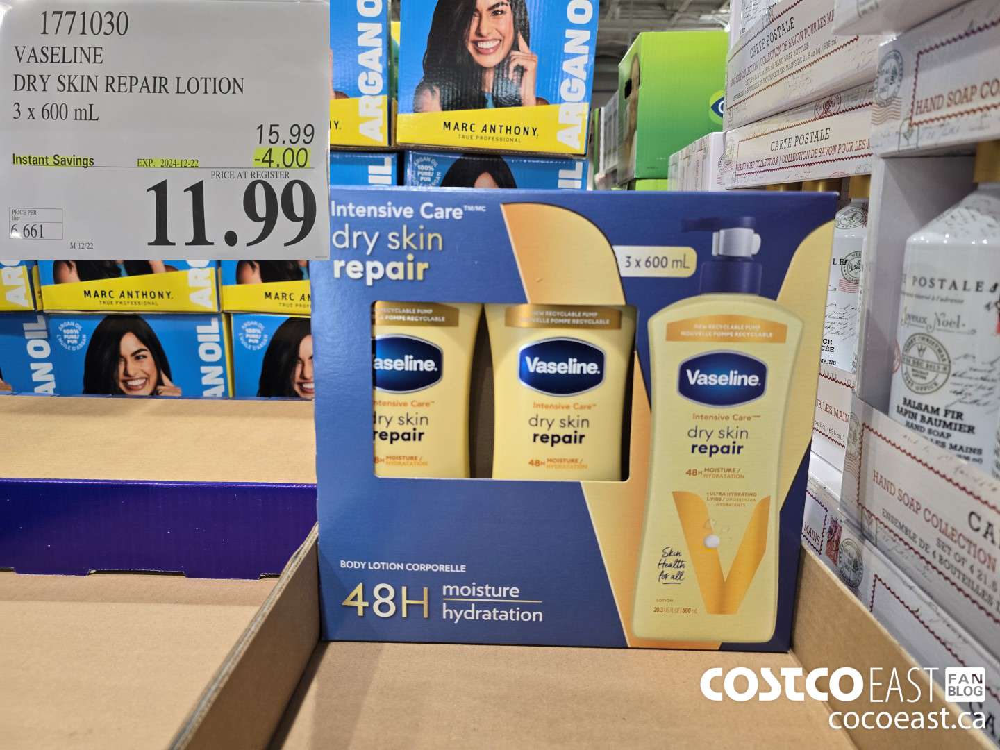 1771030 VASELINE DRY SKIN 3 x 600 mL ($4.00 INSTANT SAVINGS EXPIRES ON 2024-12-22) $11.99