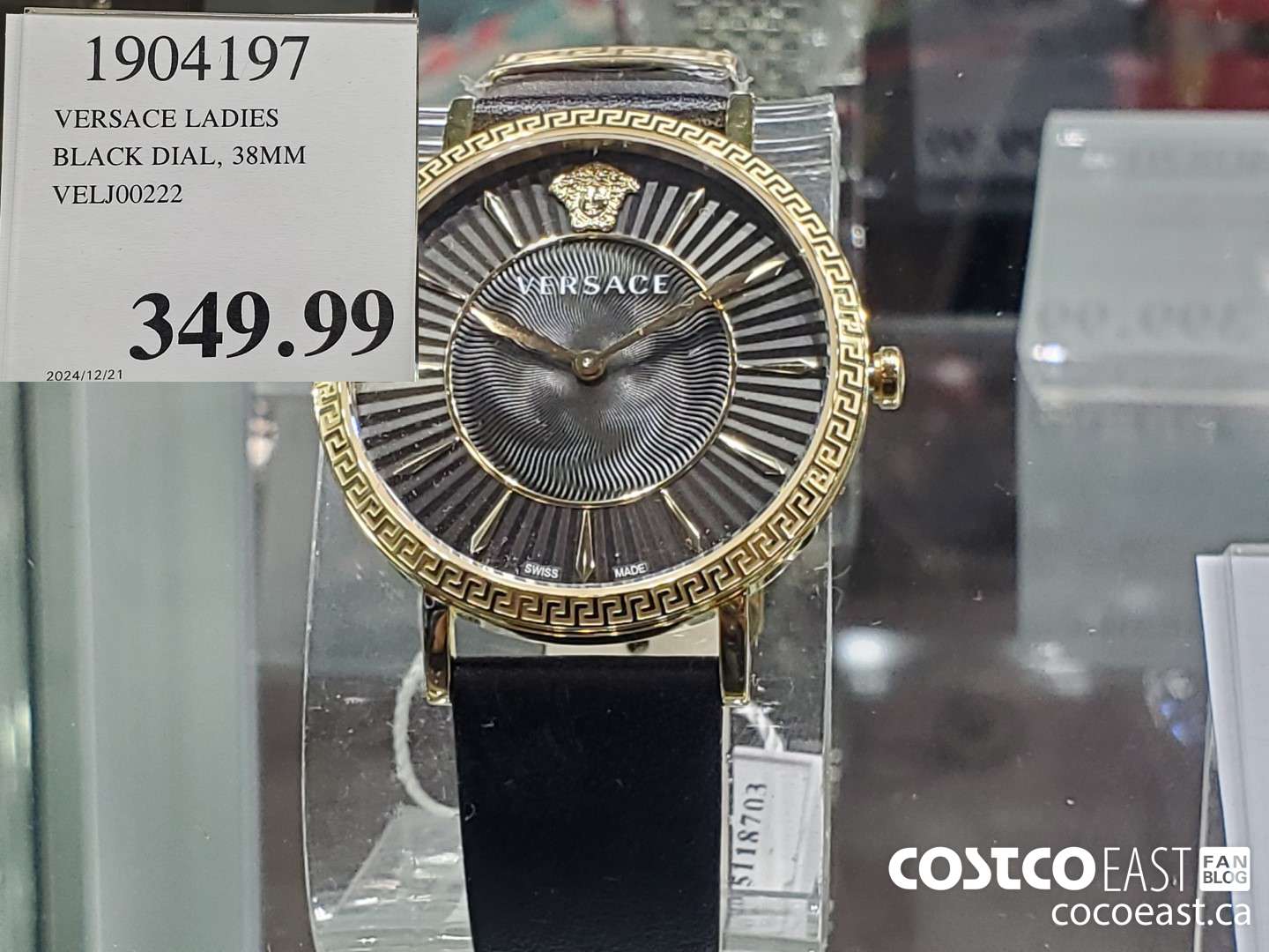 1904197 VERSACE LADIES BLACK DIAL, 33MM VELJ00222 $349.99