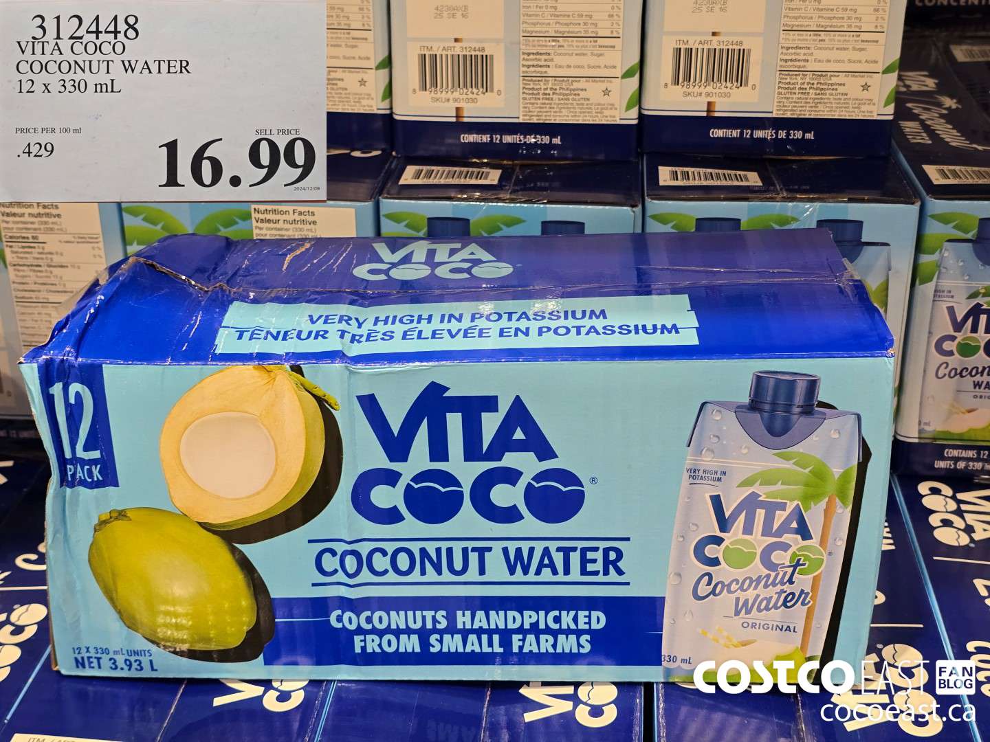 312448 VITA COCO COCONUT WATER 12 X 330 ML $16.99