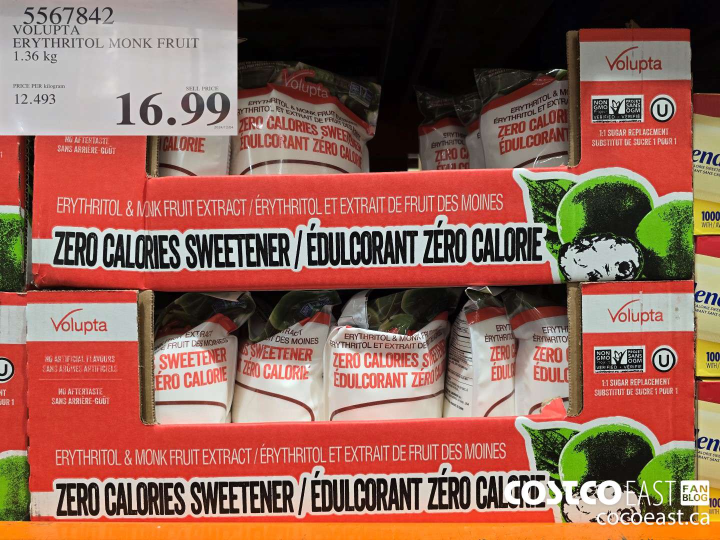 5567842 VOLUPTA ERYTHRITOL MONK FRUIT 1.36 kg $16.99