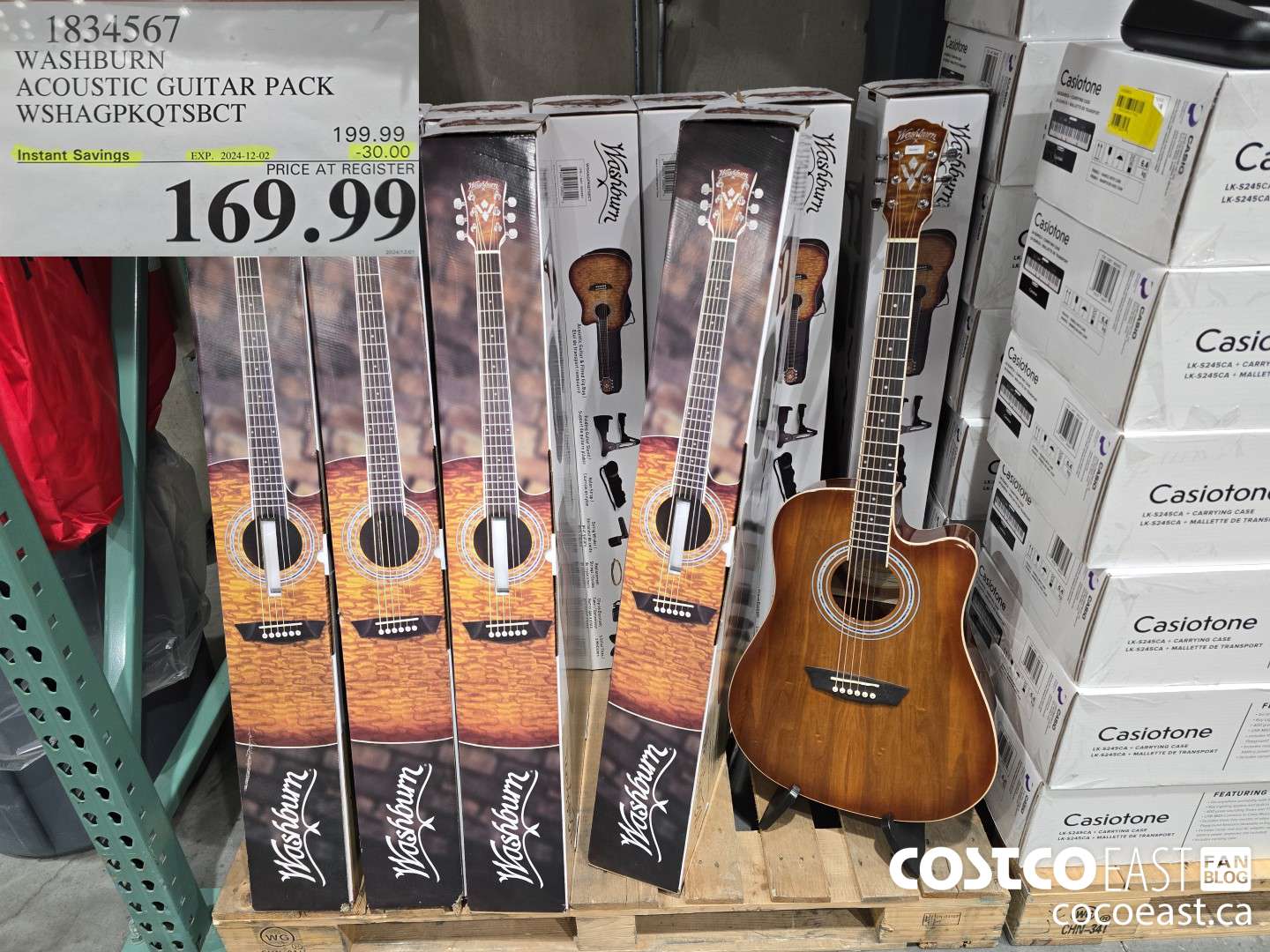 1834567 WASHBURN ACOUSTIC GUITAR PACK WSHAGPKQTSBCT ($30.00 INSTANT SAVINGS EXPIRES ON 2024-12-02) $169.99