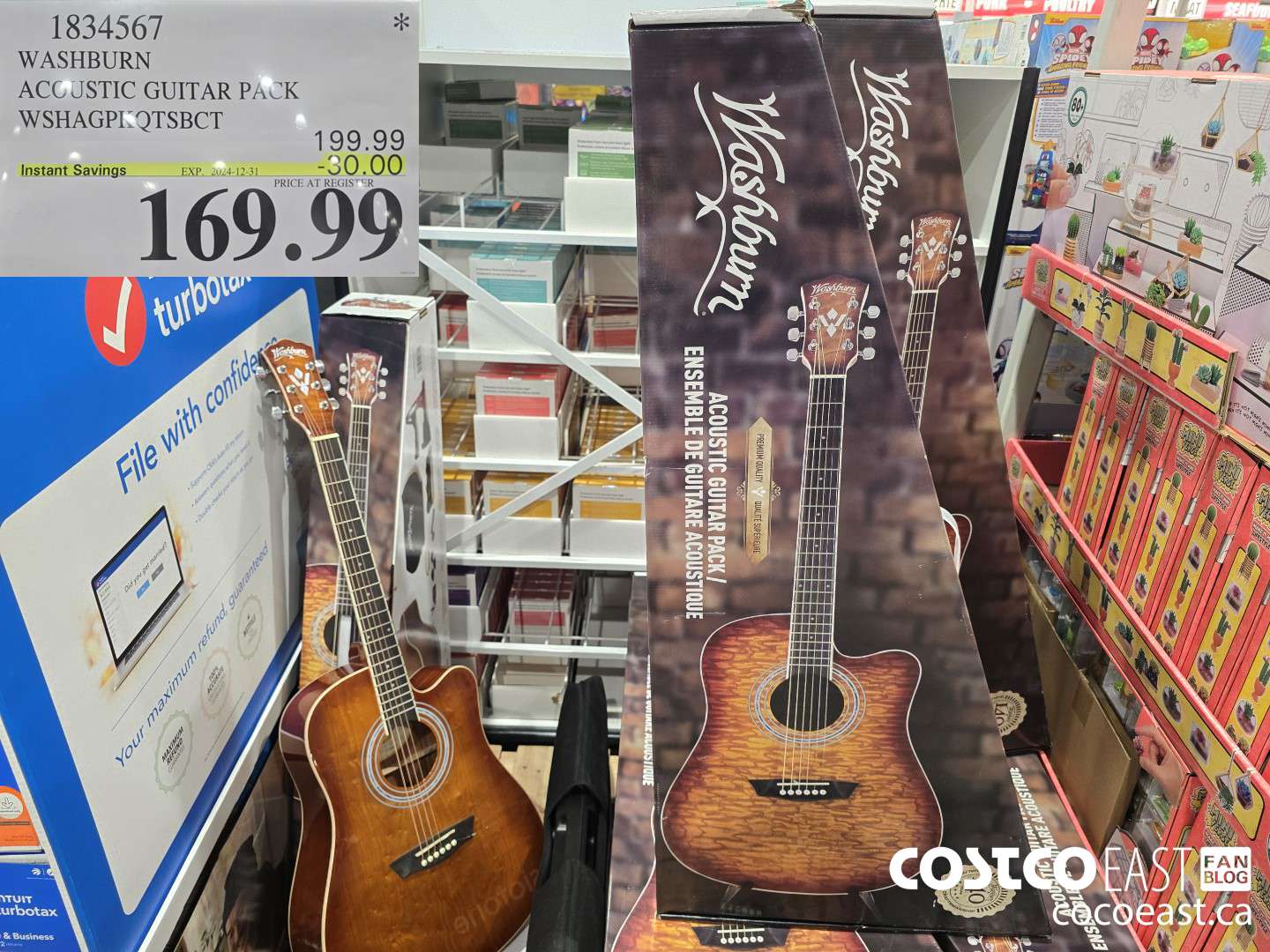 1834567 WASHBURN ACOUSTIC GUITAR PACK WSHAGPKQTSBCT ($30.00 INSTANT SAVINGS EXPIRES ON 2024-12-31) $169.99